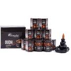 cônes d’encens backflow parfum oudh aromatika avec brûleur cascade créant un effet fumée descendante