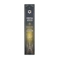 Boîte d’encens smudge cristal oeil de tigre et vanille avec design céleste noir et motifs spirituels dorés