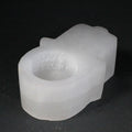 Photophore en selenite forme hamsa symbole de protection diffusant une energie douce et apaisante