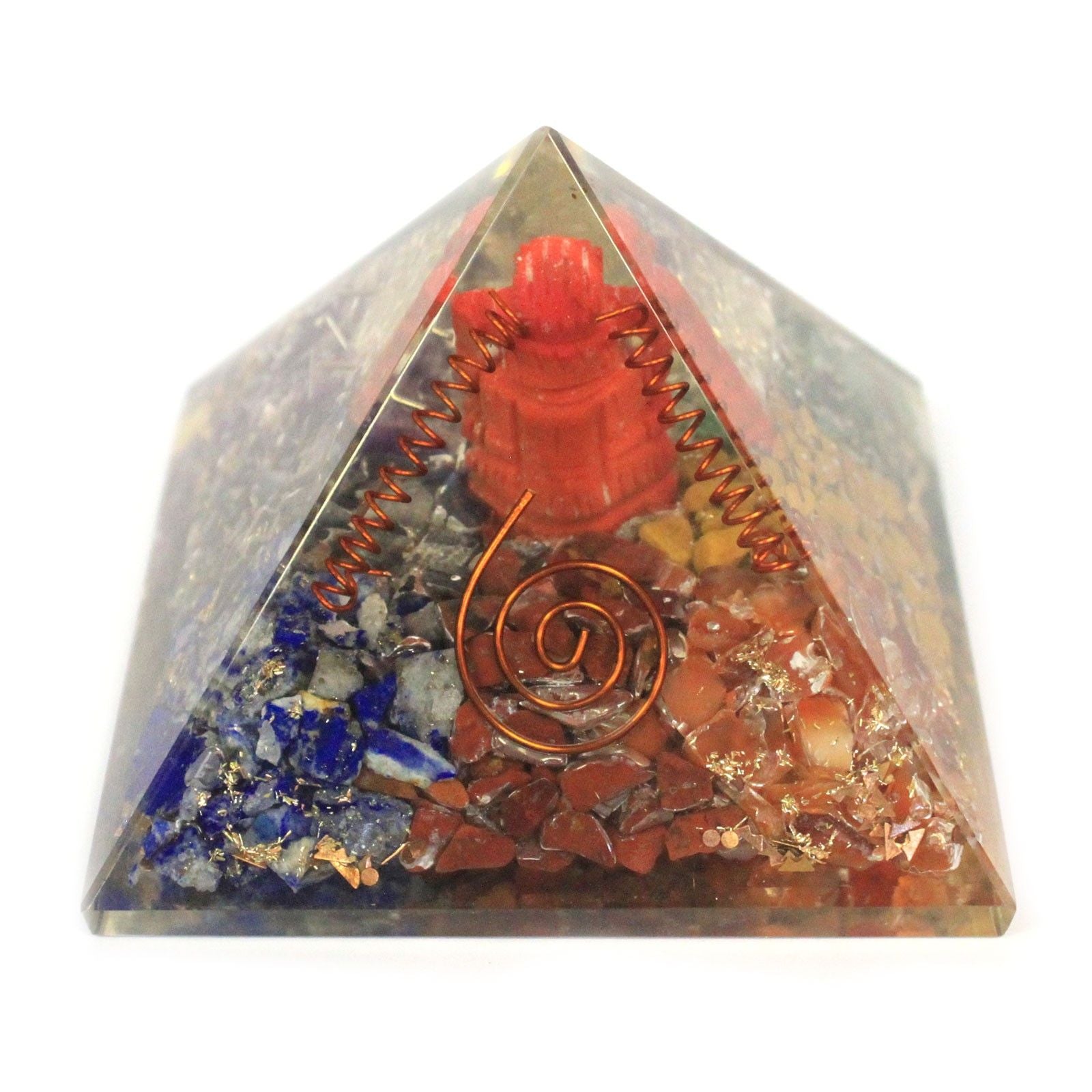 pyramide orgonite avec statue ganesh symbole sagesse protection et prosperite