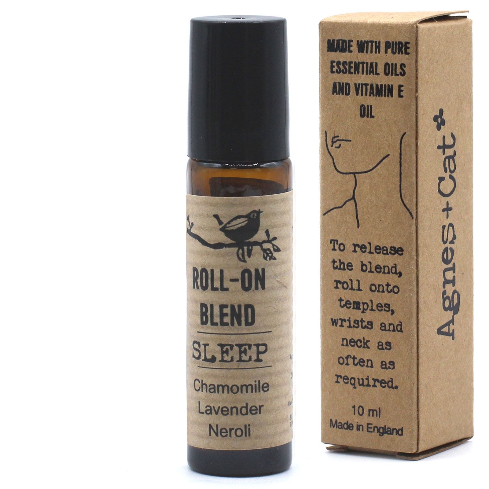 Flacon roll-on huiles essentielles sommeil 10 ml pour application sur poignets et tempes – aromathérapie naturelle