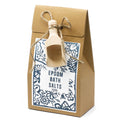 Sel de bain 500g epsom présenté dans un sachet kraft avec étiquette bleu et cuillère en bois